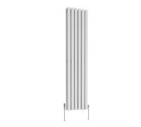 (1800 x 410mm Double) NRG Horizontal Vertical Designer D-shape Radiator Single Double Panel Bathroom Central Heating Rads White