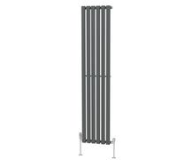 (1800 x 410mm Single) NRG Horizontal Vertical Designer D-shape Radiator Single Double Panel Bathroom Central Heating Rads Anthracite