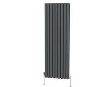 (1800 x 620mm Double) NRG Horizontal Vertical Designer D-shape Radiator Single Double Panel Bathroom Central Heating Rads Anthracite