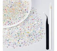 18000Pcs 5mm Clear AB Flatback Rhinestones for Bedazzling SS22 Resin Flat Back Rinstones Bulk Round Gems Stones Diamonds for Crafts Clothes