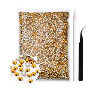 18000Pcs 5mm Gold Flatback Rhinestones for Bedazzling SS22 Resin Flat Back Rinstones Bulk Round Gems Stones Diamonds for Crafts Clothes