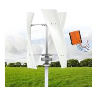 18000W Vertical Wind Turbine Generator Kit 12V 24V 48V with 3 Blades Wind Vertical Turbine Generator Permanent Magnet Generator Wind Turbine Kit for Hybrid Wind Solar(White,48V)