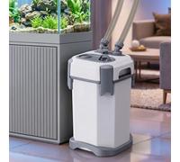 1800L/H Ultra-Silent External Fish Tank Filter Canister with Adjustable Flow Rate, Multiple Bio-Function External Aquarium Filter with Filter Sponge, Activated Carbon, Bio-Ball for Fresh & Saltwater