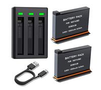 1800mAh Replacement Battery and 3 Channel USB Fast Charger for Insta 360 X3 | Compatible with Insta 360 ONE X3 Action Camera Accessories, 2 Pack