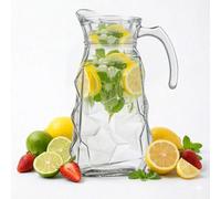 1800ml Glass Water Jug with Lid - 1.8 Litre Large Glass Pitcher for Fridge, Fruit Infused Water, Lemonade, Juice & Cold Drinks - Dishwasher Safe Lead-Free Serving for Home, Kitchen, Dining Table.