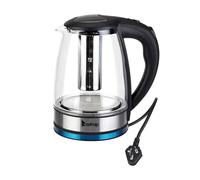 1.7L Cordless Electric Kettle Illuminating 2200W Geepas Black One Size