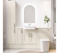 1800mm Beige Toilet and Sink Unit with Storage Units and Square Toilet - Vancouver