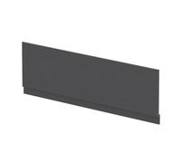 1800mm Edge/Power Straight Front Bath Panel & Plinth - Textured Woodgrain Graphite Grey