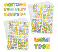 1800Pcs 20 Sheets Colorful Alphabet Stickers Cartoon Waterproof Vinyl Self-Adhesive Heart Star Numbers Water Bottle Keyboard Letter Stickers Decal for DIY Craft Scrapbooking Embellishment