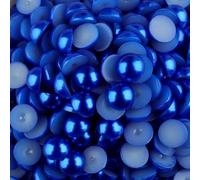 1800PCS Flat Back Half Pearls, 4mm Darkblue Half Round Flatback Pearls Gems Beads for Crafts Jewlery, Loose Pearl Beads Gem for Shoes, Cup, Wedding, Decor Hair, Nail Art Decoration