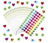 1800pcs Holographic Heart Stickers, 0.5inch Sparkly Rainbow Heart Sticker for Behavior Chart, Student Planner, Decoration, School Classroom Teacher Suppliesand Gift Envelope DIY