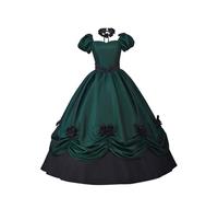 1800s Rococo Dresses for Women UK 2024 Clearance Floral Printed Renaissance Dress Retro Gothic Dress Victorian Ball Gowns Costumes Medieval Vintage Tea Party Prom Dress Fancy Dress for Adults Green