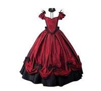 1800s Rococo Dresses for Women UK 2024 Clearance Floral Printed Renaissance Dress Retro Gothic Dress Victorian Ball Gowns Costumes Medieval Vintage Tea Party Prom Dress Fancy Dress for Adults Red