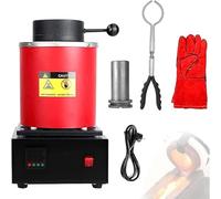 1800W Electric Gold Melting Furnace,2102℉ Digital Metal Smelting Machine,Metal Casting Kit with Graphite Crucible for Melt Scrap,Silver,Gold,Copper,Aluminum Refining Casting Furnace,Red-3KG