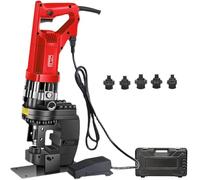 1800W Electric Hydraulic Hole Punch Machine Heavy-Duty Metal Puncher with 5 Adjustable Dies for Precision Hole Drilling in Steel and Aluminum (Channelsteel)