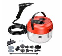 1800W Handheld Steam Cleaner for Kitchen And Home - 1.5L Water Tank, Quick Heating, Digital Touch 6 Speed Adjustable, with Dry Burn Protection - Deep Cleaning Oven, Ceramic Tiles,Red