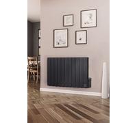 1800W Heating Radiator Pianoforte with LED Screen and Timer Black Living and Home Black One Size