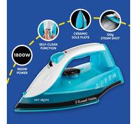 1800W Russell Hobbs My Iron Steam Iron Ceramic Soleplate 120g Shot 25580 UK