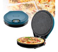 1800W Tabletop Pizza Maker,12" Portable Pizza Oven with independent Temperature Control,Non-Stick Surface/Quick Heating,Countertop Pizza Maker for Crepe Pancake Omelette Maker Blue A