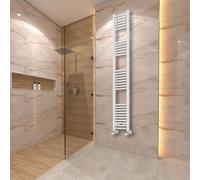 (1800x300mm) Warmehaus Curved Heated Towel Rail Central Heating for Bathroom Kitchen Radiator Ladder White