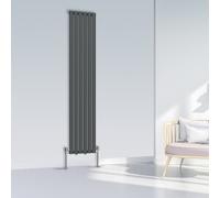 (1800x354mm Single, Anthracite) NRG Oval Column Designer Radiator Horizontal Vertical Central Heating Radiator Rads