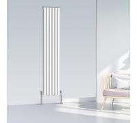 (1800x354mm Single, White) NRG Oval Column Designer Radiator Horizontal Vertical Central Heating Radiator Rads