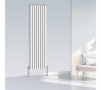 (1800x472mm Double, White) NRG Oval Column Designer Radiator Horizontal Vertical Central Heating Radiator Rads