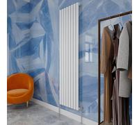 (1800x472mm Single Vertical) SIMPLE BATHROOMS White Oval Column Radiators