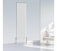 (1800x472mm Single, White) NRG Oval Column Designer Radiator Horizontal Vertical Central Heating Radiator Rads