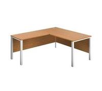 1800X800 Goal Post Left Hand Return Desk Nova Oak-White