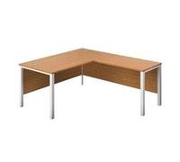 1800X800 Goal Post Right Hand Return Desk Nova Oak-White