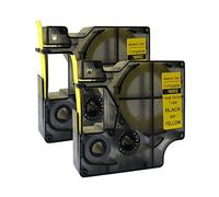 18052 S0718270 Black on Yellow Heat-Shrink Tube Compatible for DYMO Rhino IND Label Tape 6mm x 1.5m (2PK)