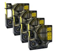 18052 S0718270 Black on Yellow Heat-Shrink Tube Compatible for DYMO Rhino IND Label Tape 6mm x 1.5m (4PK)
