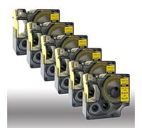 18054 S0718290 Black on Yellow Heat-Shrink Tube Compatible for DYMO Rhino IND Label Tape 9mm x 1.5m (6PK)