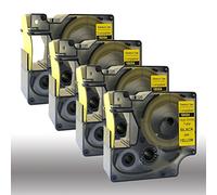 18054 S0718290 Black on Yellow Heat-Shrink Tube Compatible for DYMO Rhino IND Label Tape 9mm x 1.5m (4PK)