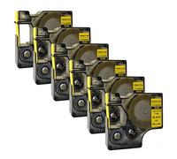 18056 S0718310 Black on Yellow Heat-Shrink Tube Compatible for DYMO Rhino IND Label Tape 12mm x 1.5m (6PK)