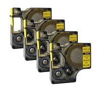 18056 S0718310 Black on Yellow Heat-Shrink Tube Compatible for DYMO Rhino IND Label Tape 12mm x 1.5m (4PK)
