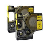 18056 S0718310 Black on Yellow Heat-Shrink Tube Compatible for DYMO Rhino IND Label Tape 12mm x 1.5m (2PK)