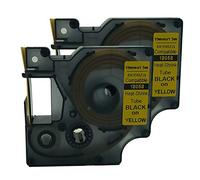 18058 S0718340 Black on Yellow Heat-Shrink Tube Compatible for DYMO Rhino IND Label Tape 18mm x 1.5m (2PK)