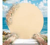 180cm(6 ft) Arch Backdrop Cover Round, Champagne Wedding Circle Arch Stand Cover Spandex Wrinkle, Multipurpose Photography Background Decoration with Bottom Zipper for Birthday Baby Shower Events