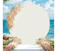180cm(6 ft) Arch Backdrop Cover Round, White Wedding Circle Arch Stand Cover Spandex Wrinkle, Multipurpose Photography Background Decoration with Bottom Zipper for Birthday Baby Shower Events