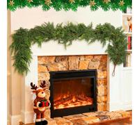 180cm/6ft Christmas Garland Artificial Cedar Garland Props for Xmas Holiday Party Fireplaces Mantle Window Table Wall Indoor Outdoor Decoration