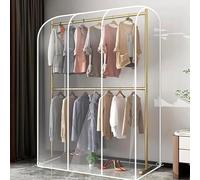180cm/71" Extra-Tall Clothes Rack Cover For Double Hanging Rods, Waterproof&Dustproof Garment Rail Protector With Zipper, Clear Coat Storage Bag For Long Dresses(L150cm(59inch))