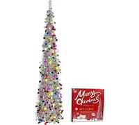 180CM Artificial Christmas Tree, 6FT Pop up Slim Xmas Tree | Slim,Artificial,Collapsible,Xmas Tree,for Holiday Indoor Home Party Decor