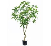 180cm Artificial Money Tree Pachira Realistic Faux Tree Leaf Green One Size