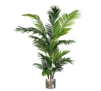 180cm Artificial Palm Tree Extra Large Silver Metal Planter