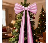 180cm Big Bow For Christmas Tree,Posable Pink Bow Christmas Tree Topper, Christma Extra Large Velvet Bows For Xmas Trees Topper Window Mantle Wall Door Decor