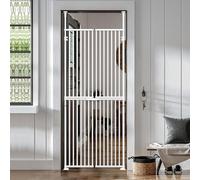 180cm Extra Tall Pet Gate Fits doors from 194-240cm Tall Extendable Adjustable Cat Door with Doors Locks Dog Gate indoor no Drilling, Pressure Mounted for Doorways Bedroom (White, Width: 65-72cm(XS))