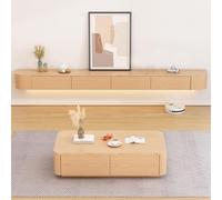 180CM Floating TV Stand - Wall Mounted Media Console with Doors, Large Storage, Contemporary Farmhouse Design, All Wood TV Cabinet for Stylish Living Room