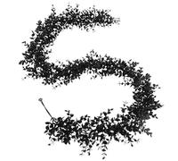 180CM Halloween Decorative Black Eucalyptus Leaves Garland, Hanging Black Fall Leaves Vine Artificial Autumn Garland, Halloween Decor for Door Frames, Stairs, Haunted Parties (1 Pcs)